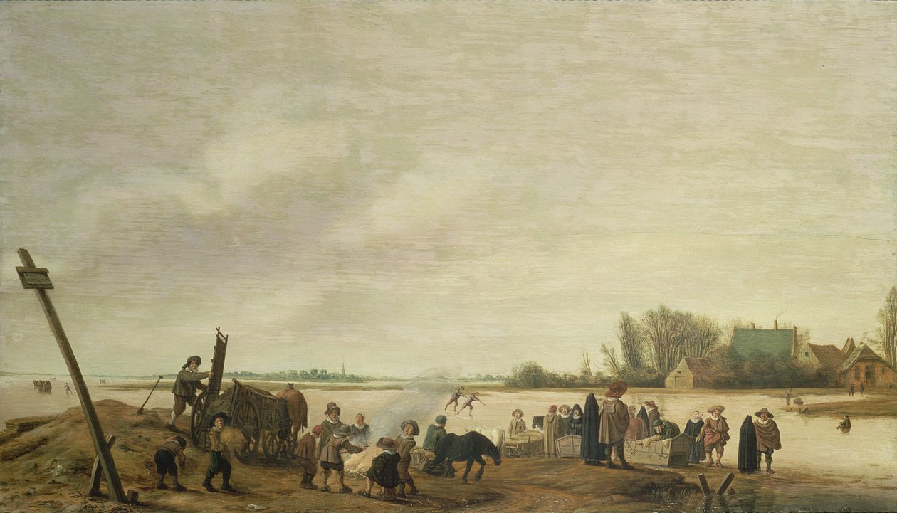 Paesaggio invernale con un fiume da Salomon van Ruisdael or Ruysdael