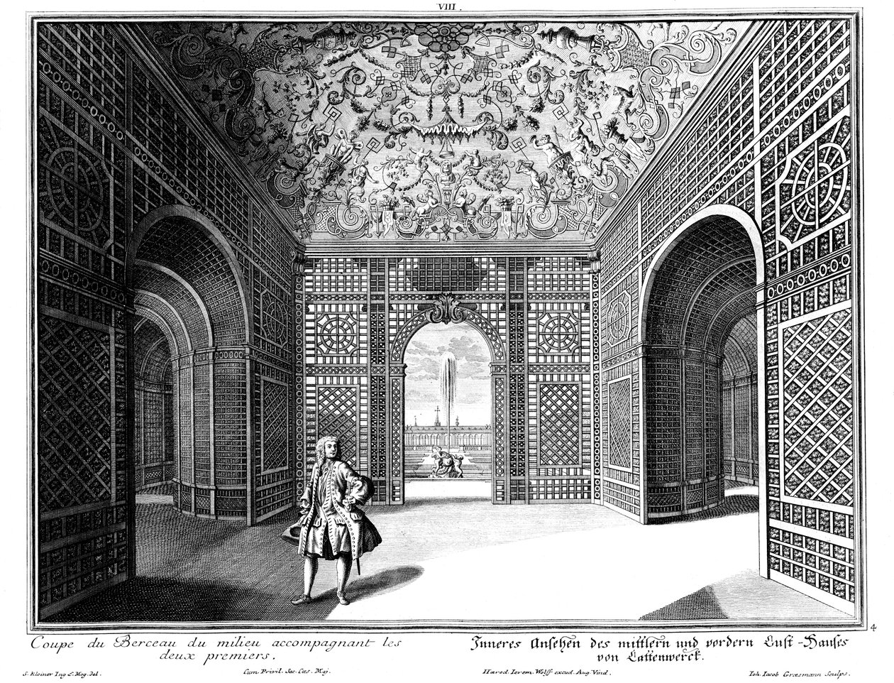Interno di un padiglione nel "Piccolo Giardino" da Salomon Kleiner