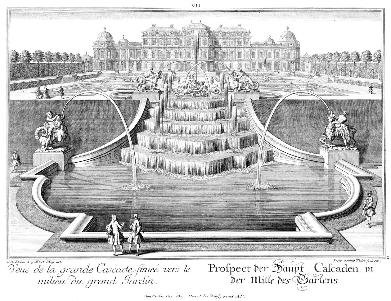 Prospetto della cascata principale da Salomon Kleiner