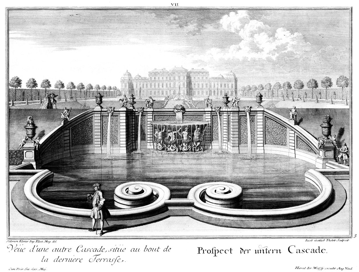Prospetto della cascata inferiore da Salomon Kleiner