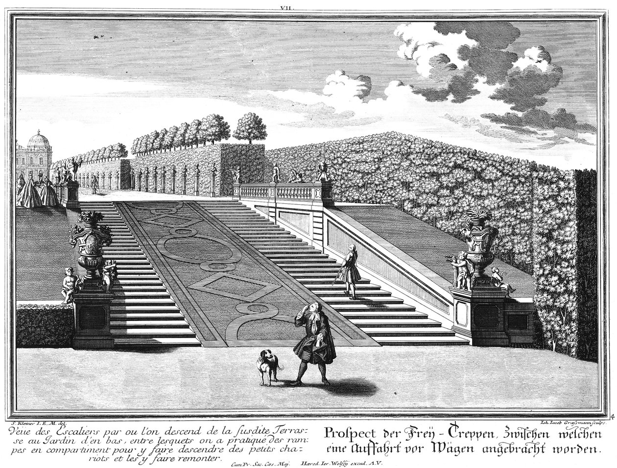 Prospetto della scalinata occidentale con rampa di accesso da Salomon Kleiner