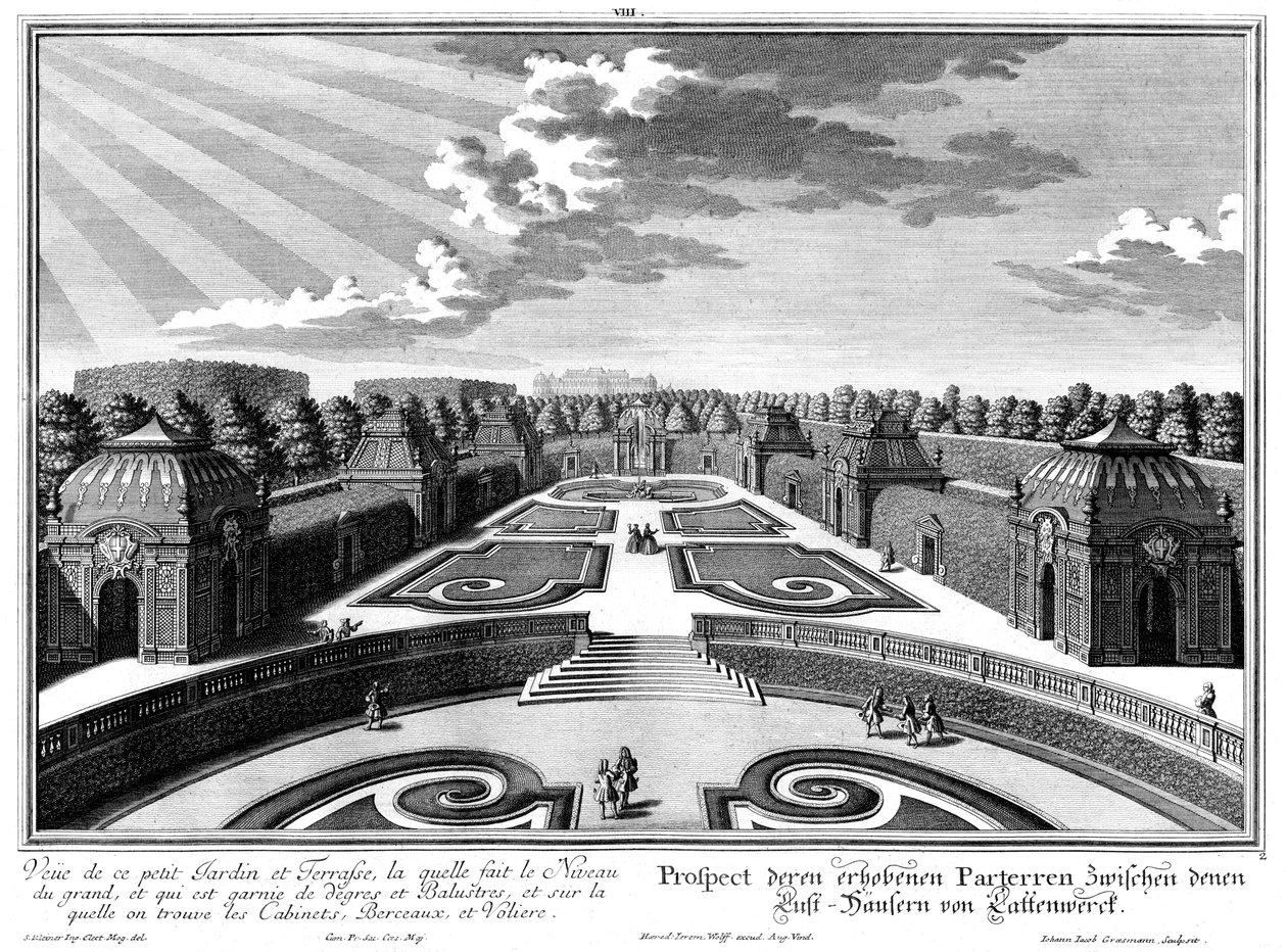 Prospetto del parterre superiore del 