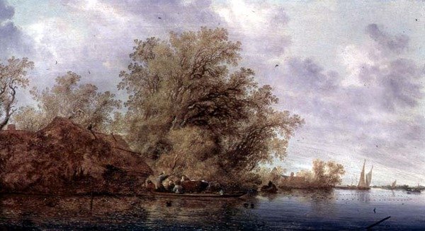 Paesaggio fluviale boscoso da Salomon van Ruisdael or Ruysdael