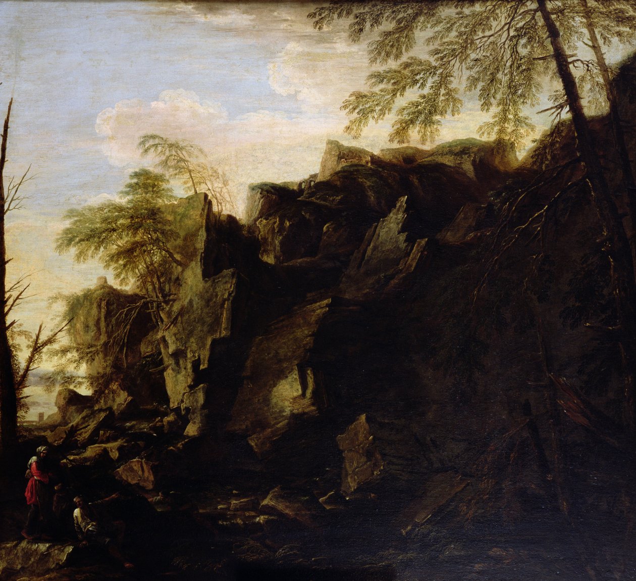 Un paesaggio roccioso c.1640 da Salvator Rosa