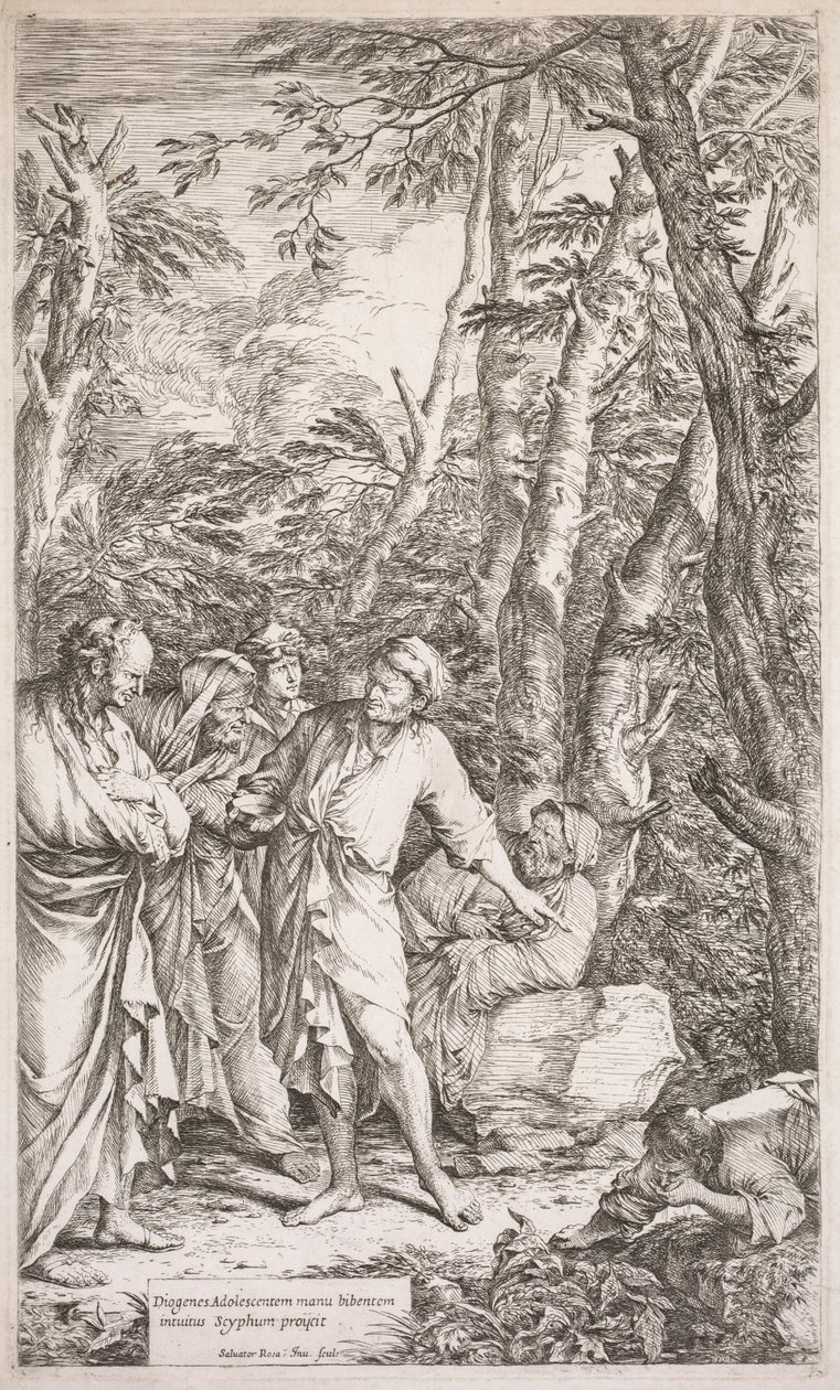 Diogene e la sua coppa, 1662 da Salvator Rosa