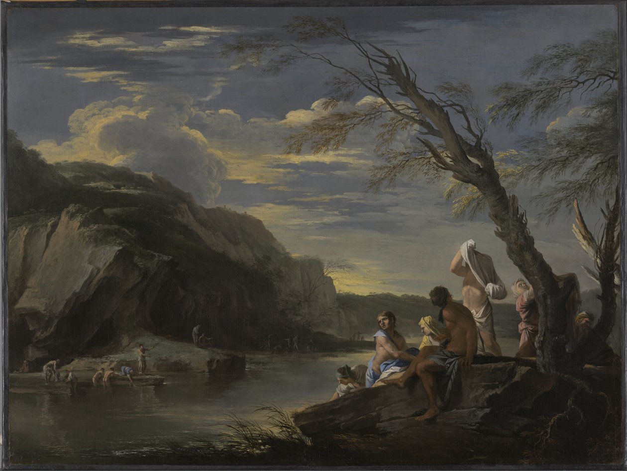 Paesaggio con bagnanti, c.1660 da Salvator Rosa