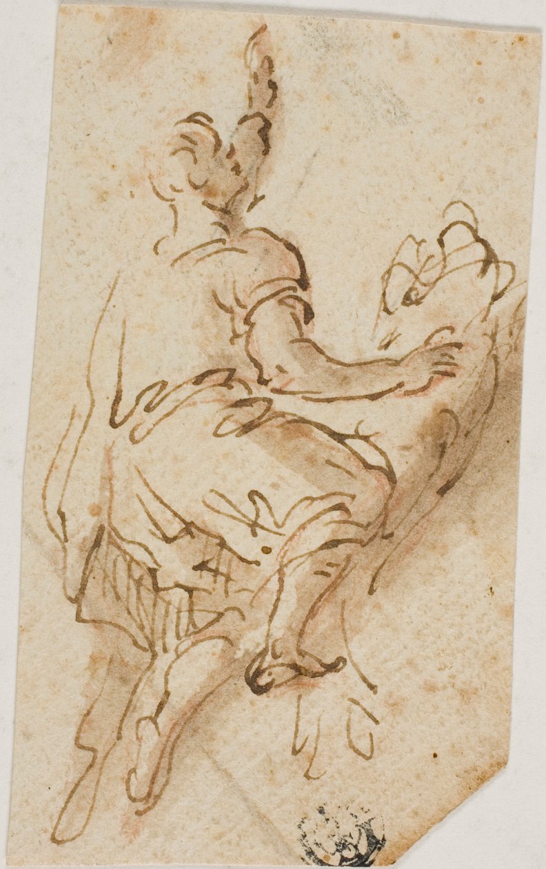 Uomo che monta il leone da Salvator Rosa