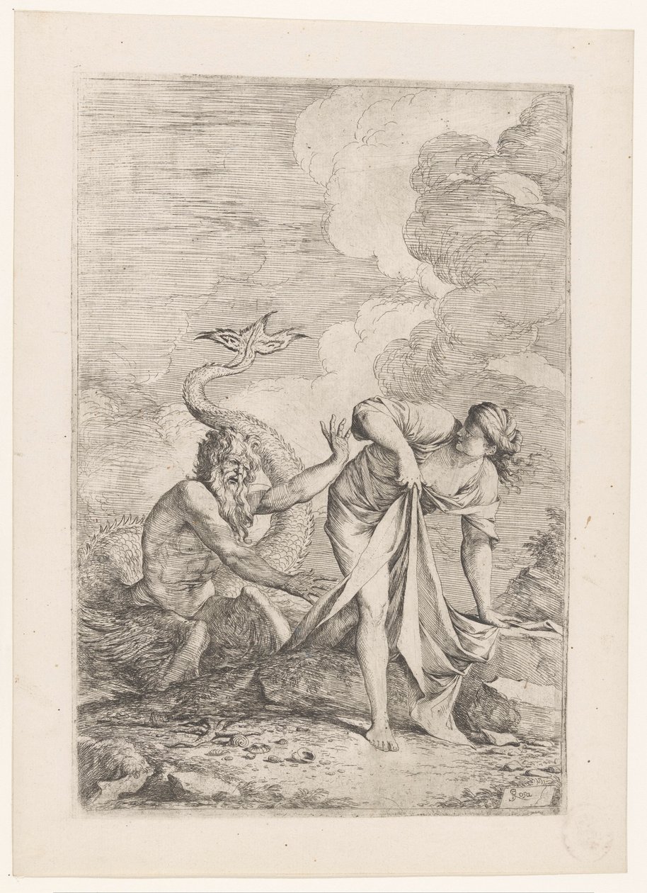 Scilla fugge da Glauco da Salvator Rosa