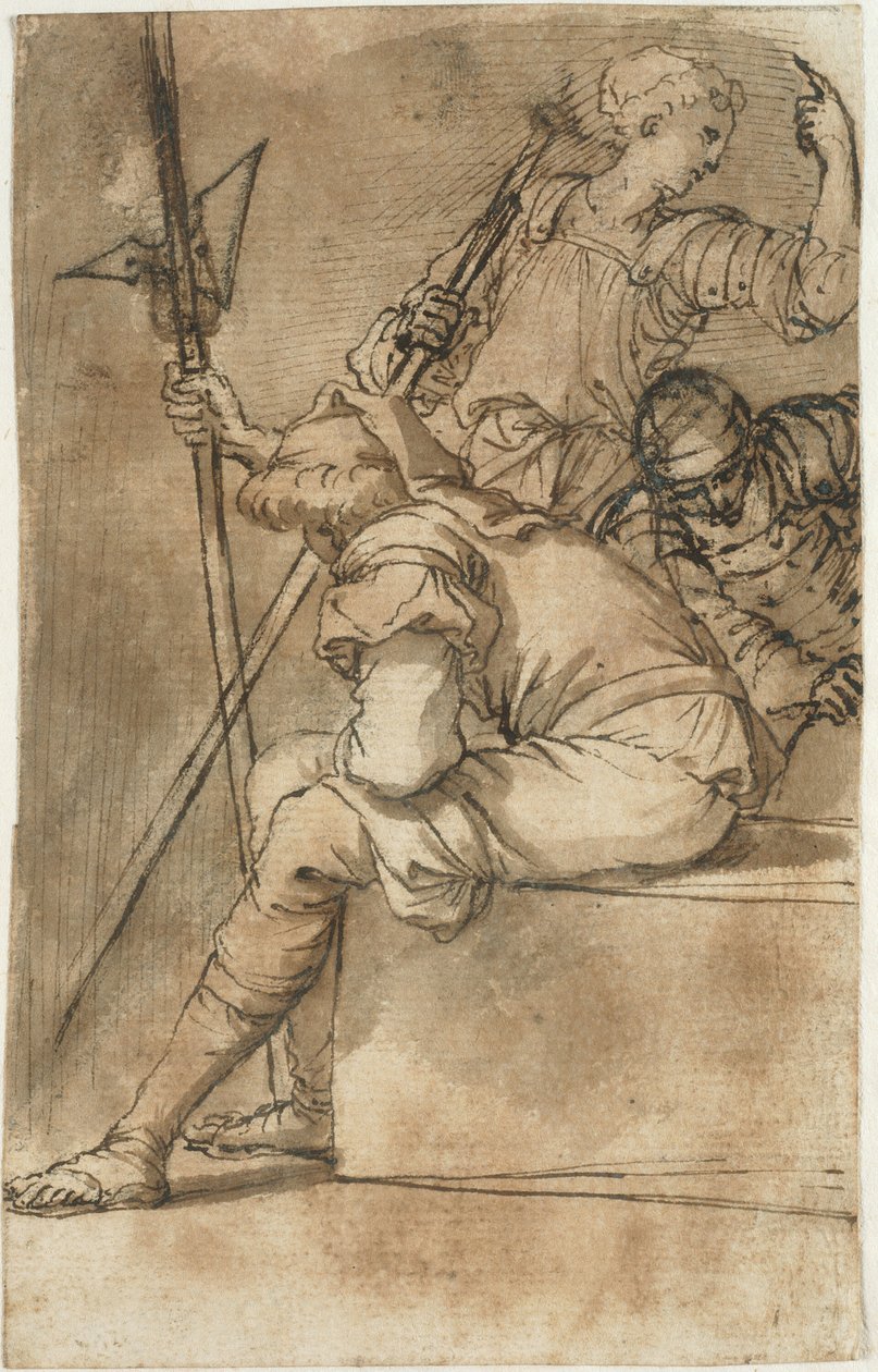 Tre soldati a riposo da Salvator Rosa