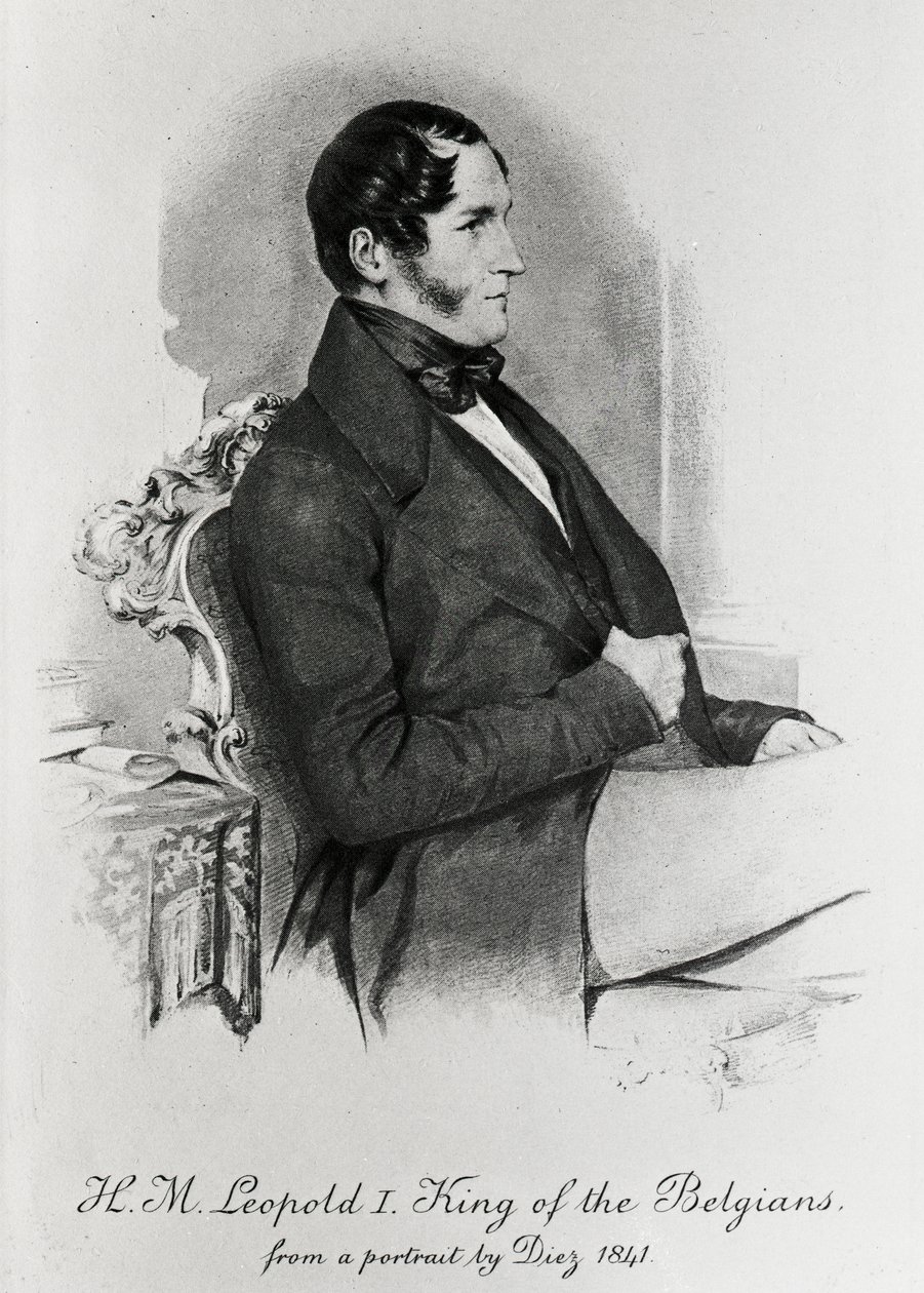 Leopoldo I, Re dei Belgi, dopo un ritratto del 1840 da Samuel Diez