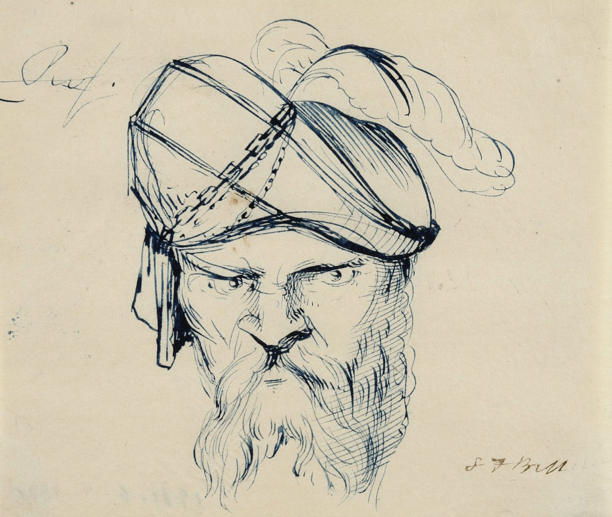 Uomo con turbante piumato, 1840-42 da Samuel Finley Breese Morse