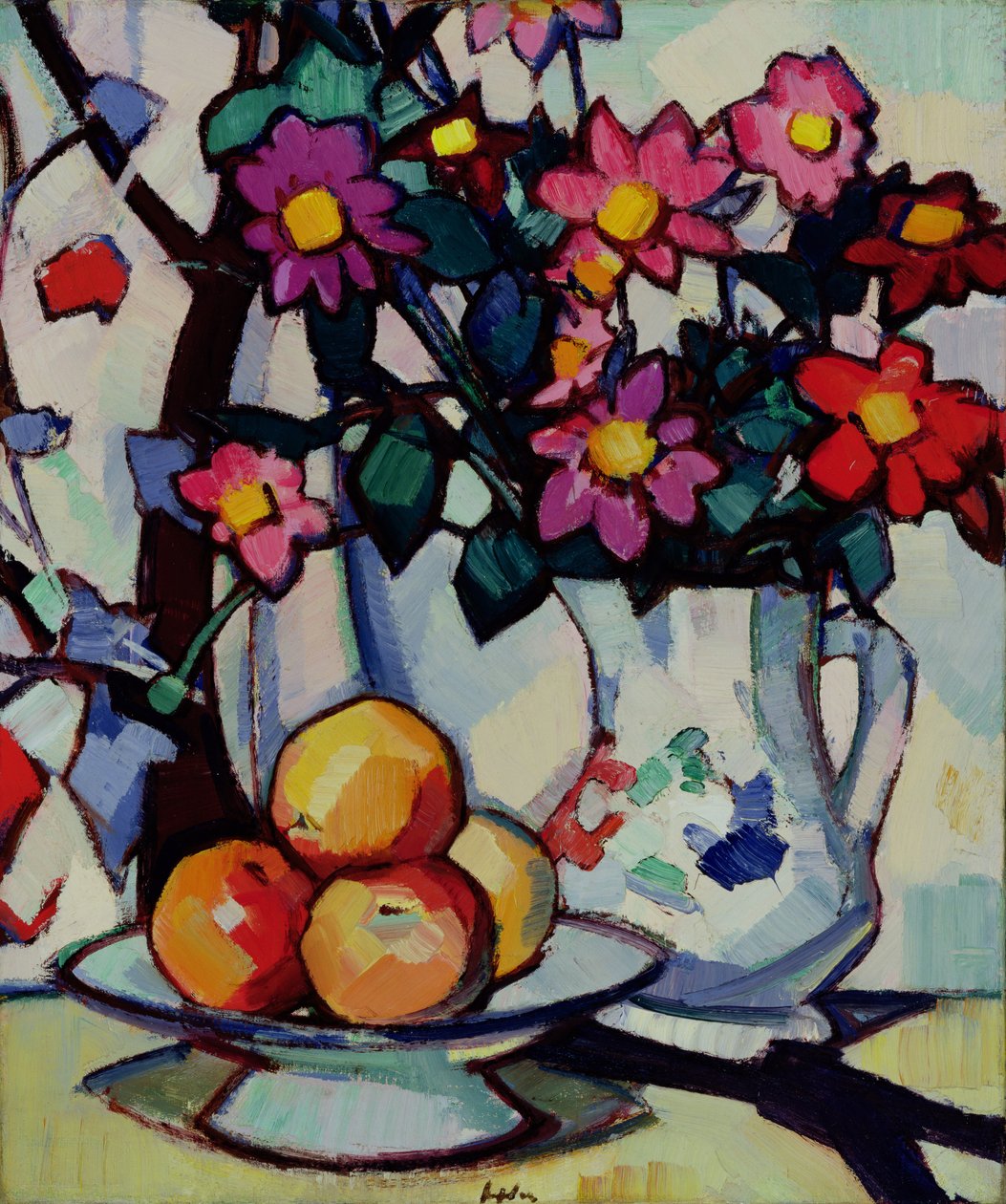 Natura morta di dalie e frutta, c.1910-12 da Samuel John Peploe