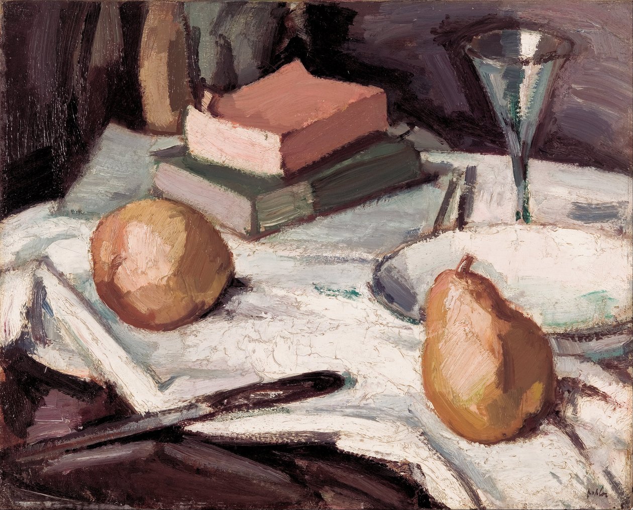 Natura morta con pere e bicchiere di vino da Samuel John Peploe