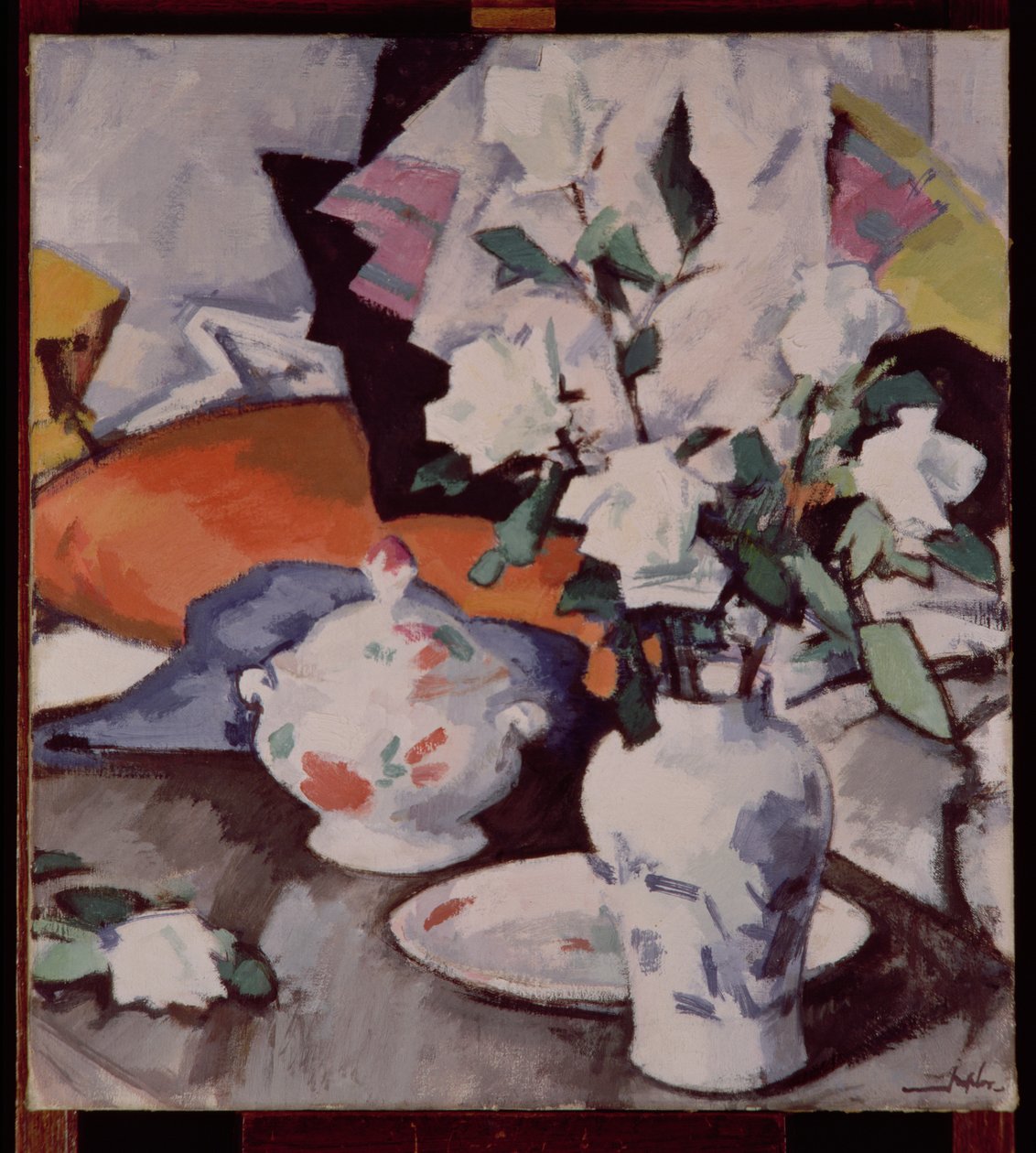 Rose bianche in un vaso da Samuel John Peploe