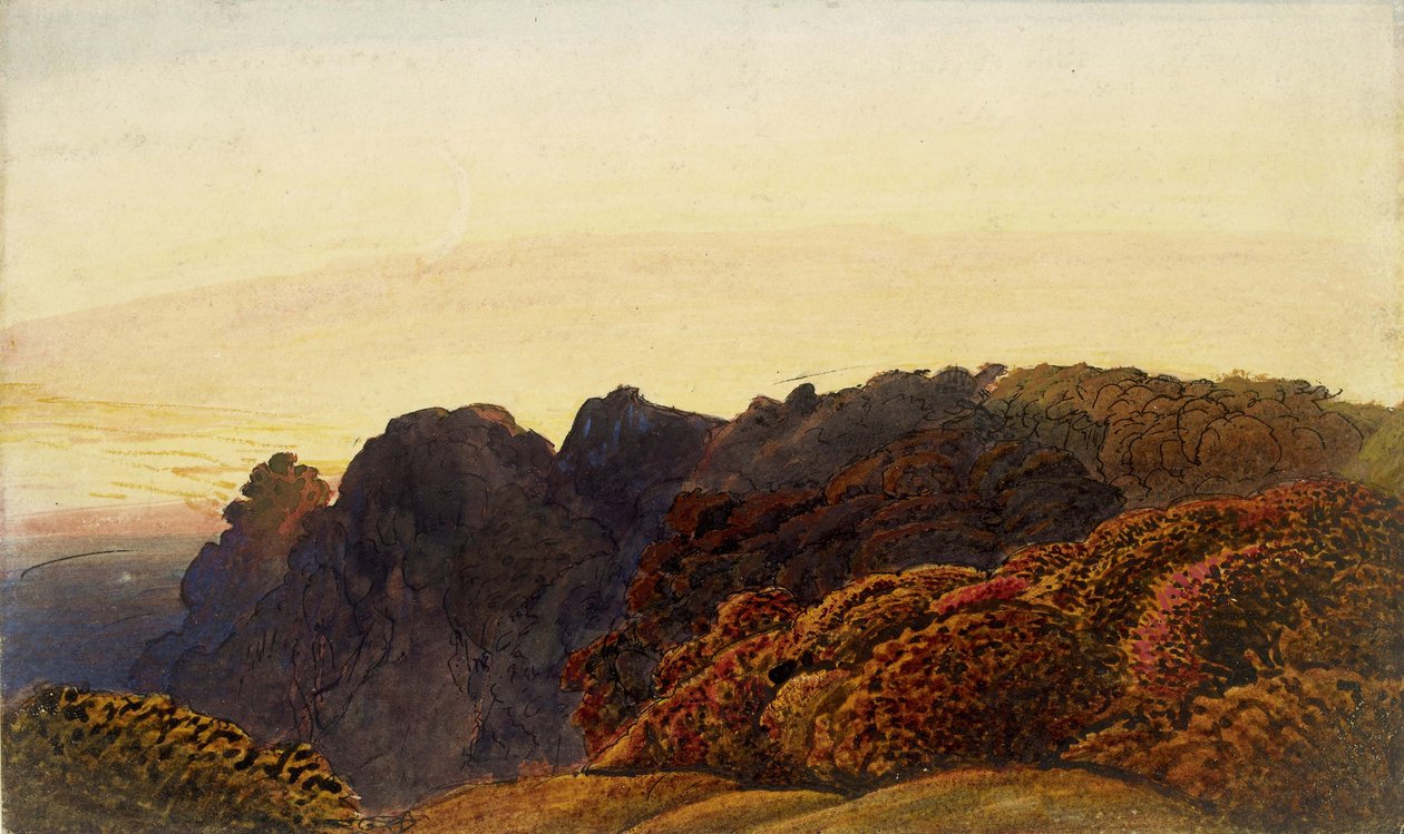 Crepuscolo giallo, c.1830 da Samuel Palmer