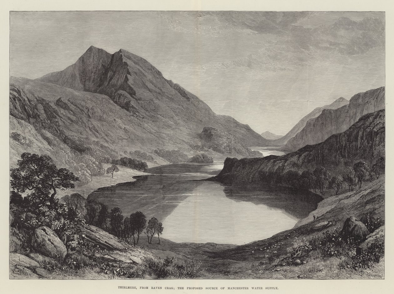 Thirlmere, da Raven Crag; la Fonte Proposta della Fornitura d