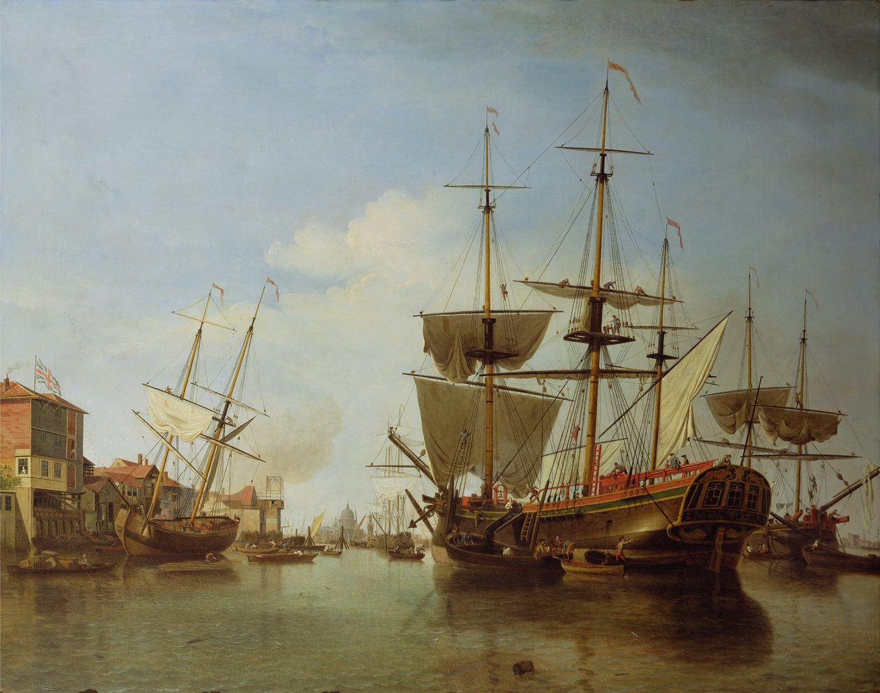 Navigazione sul Tamigi a Rotherhithe, c.1753 da Samuel Scott