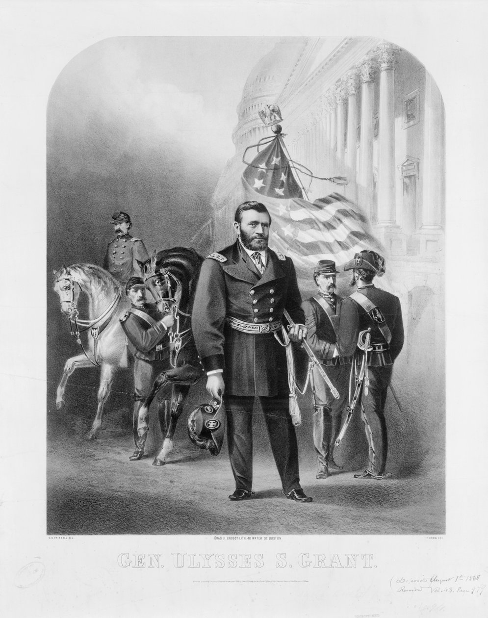 Generale Ulysses S. Grant al Campidoglio degli Stati Uniti, 1868 da Samuel after Frizzell
