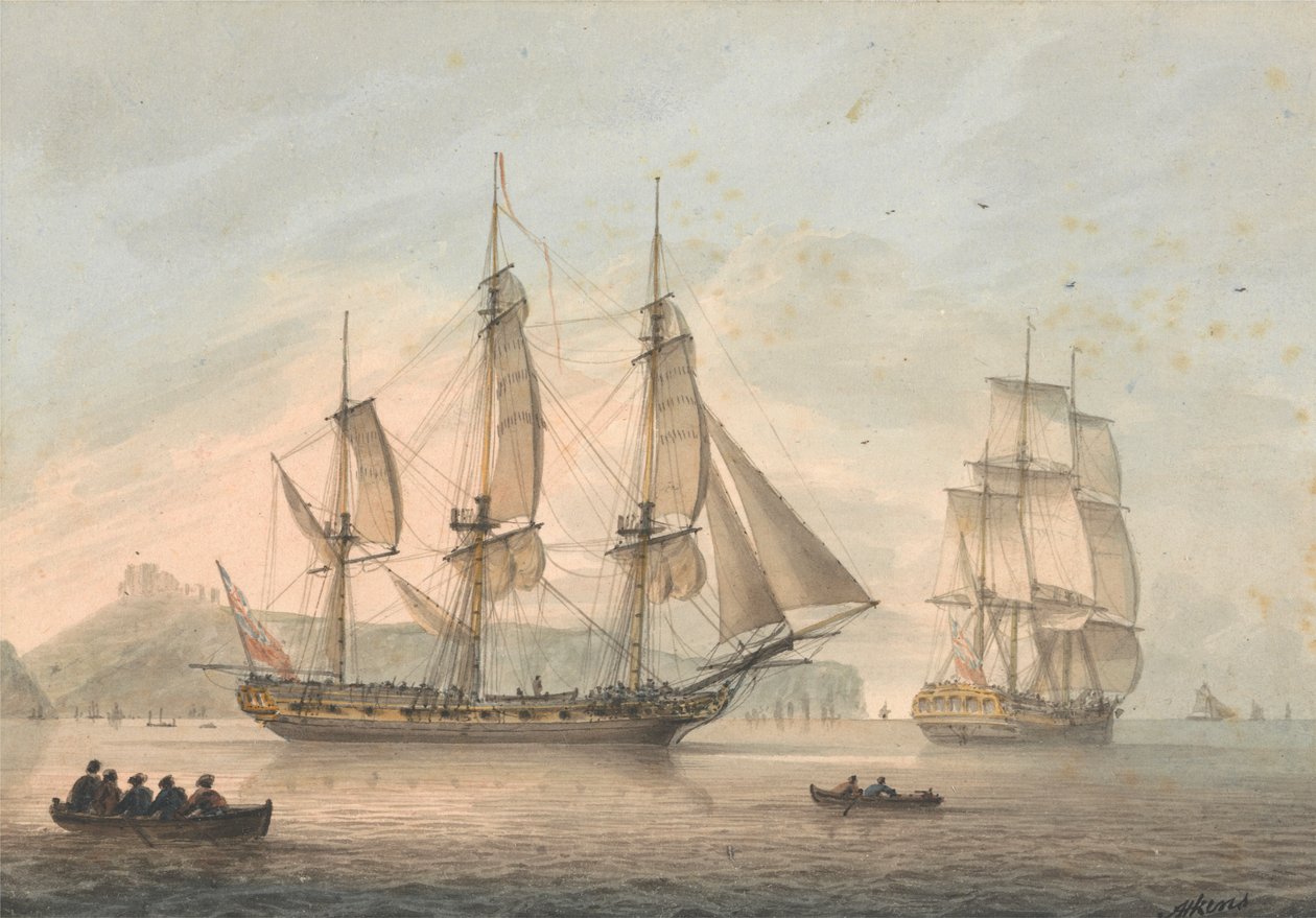 Navi di linea al largo di Dover da Samuel Atkins