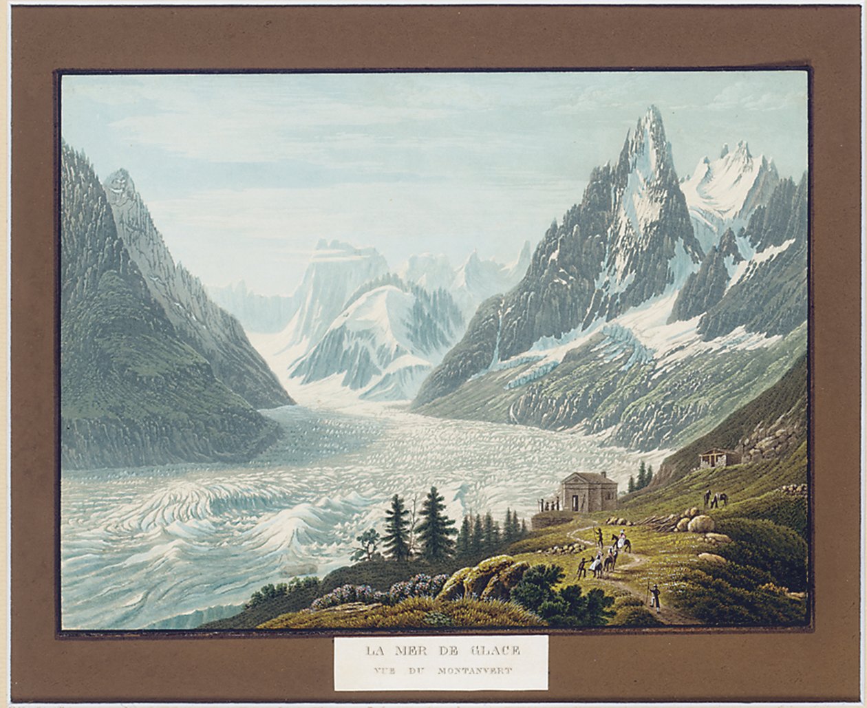 Il mare di ghiaccio, vista di Montanvert da Samuel Birmann