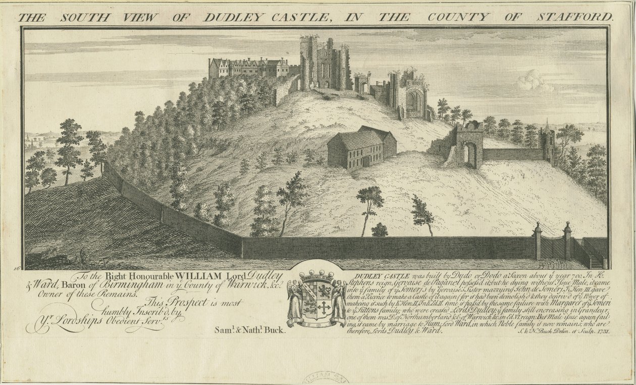 Castello di Dudley da Samuel Buck