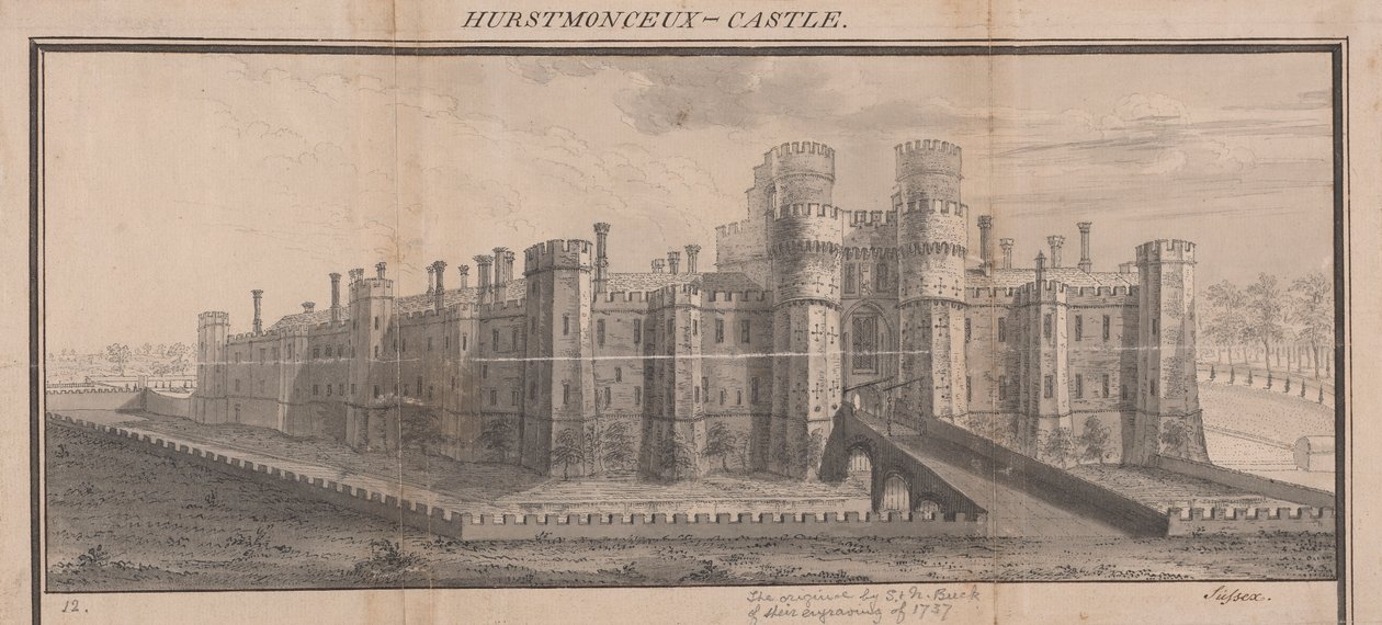Castello di Herstmonceux, Sussex da Samuel Buck