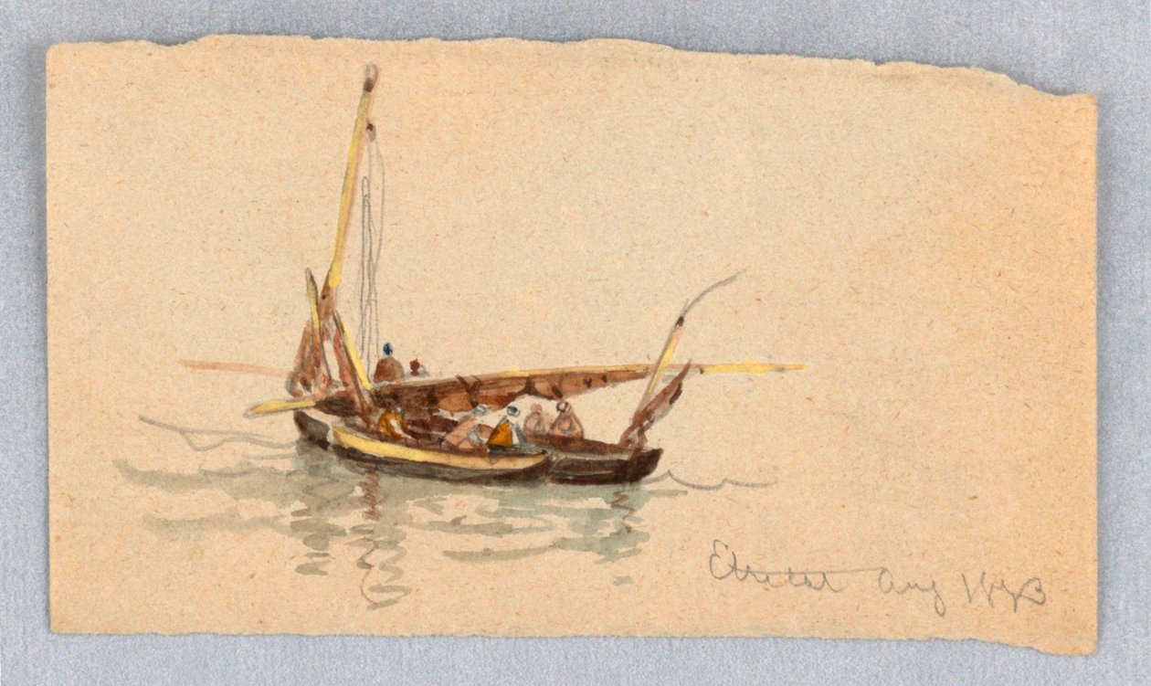 Barche a Étretat da Samuel Colman