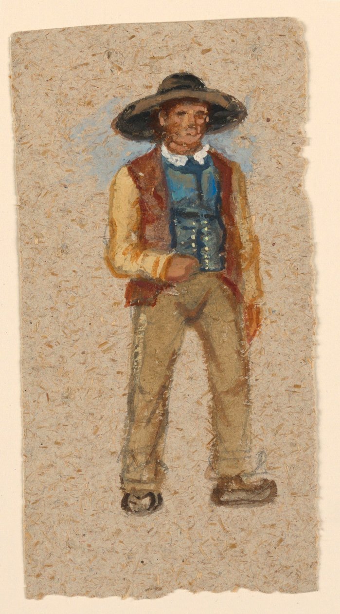 Disegno, schizzo. Un contadino francese, 1874 da Samuel Colman