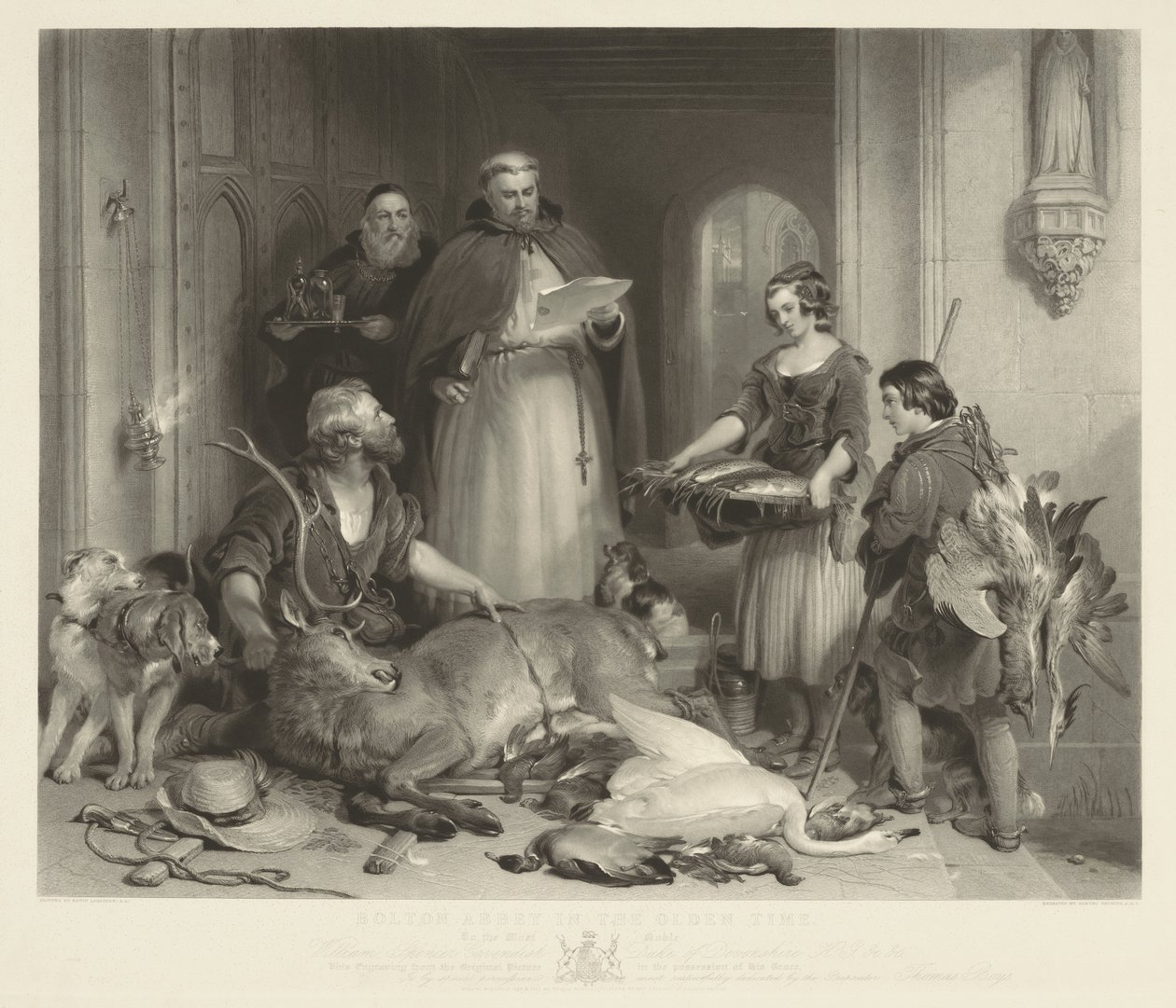 Abbazia di Bolton nei tempi antichi da Samuel Cousins