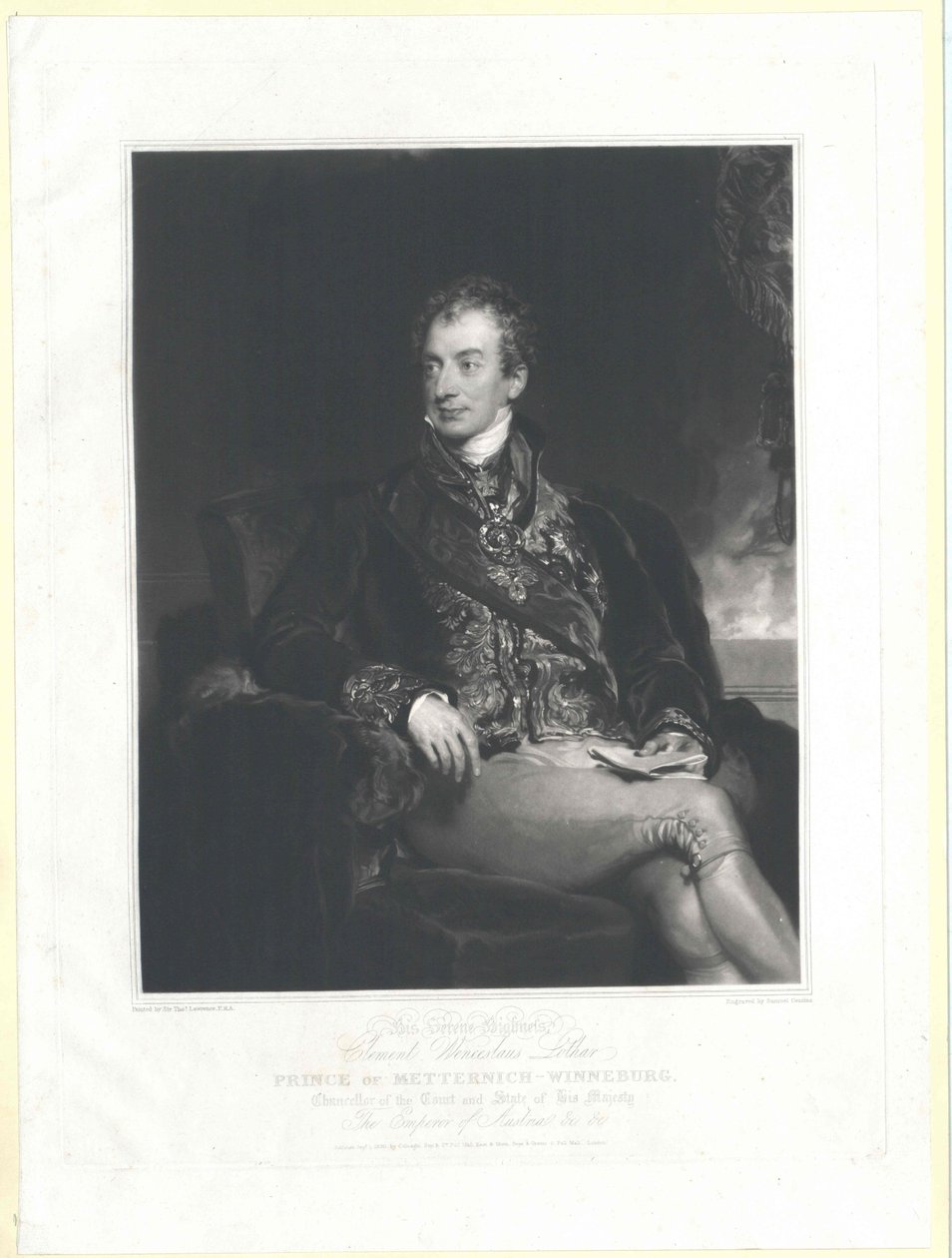 Clemente Wenzel Lothar principe von Metternich-Winneburg da Samuel Cousins