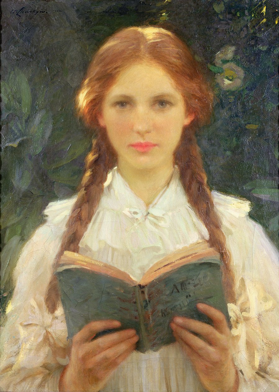 Ragazza con trecce da Samuel Henry William Llewelyn