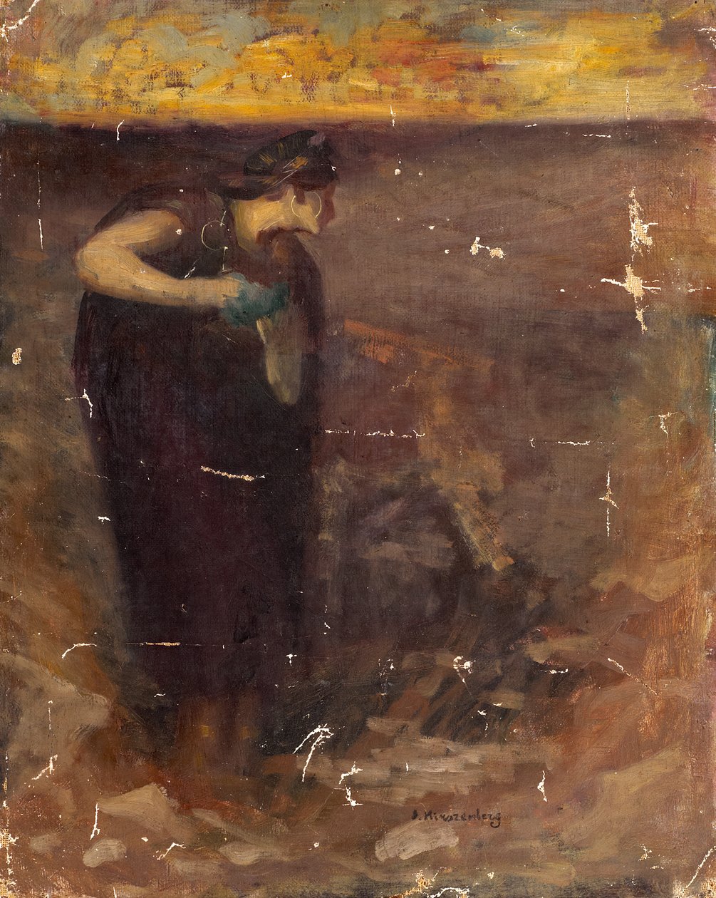 Studio di figura femminile (olio su tela) da Samuel Hirszenberg