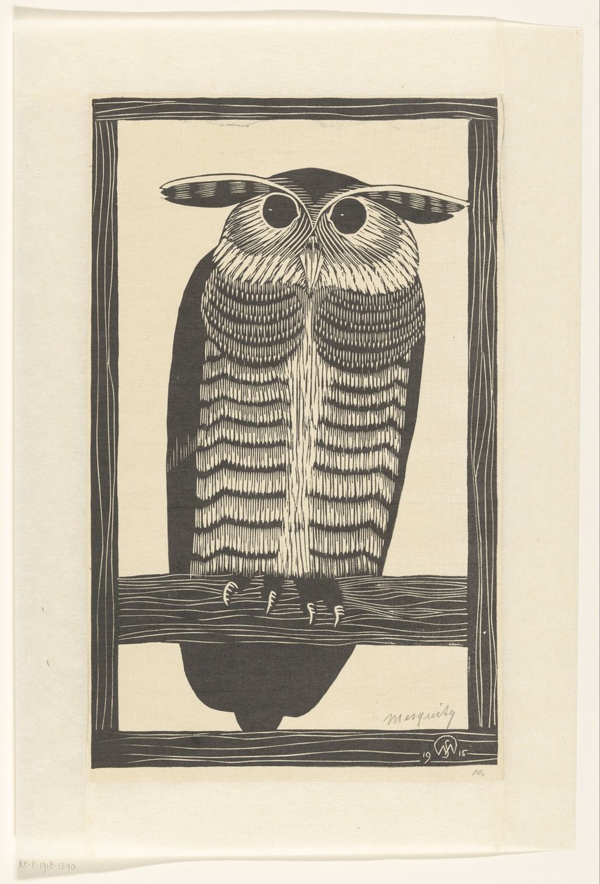 Gufo reale da Samuel Jessurun de Mesquita (signed by artist)
