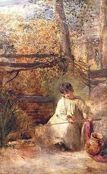 Un ragazzo che pesca da Samuel Palmer