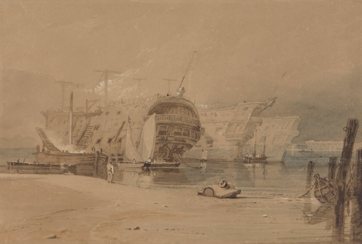 Hulks a Plymouth da Samuel Prout