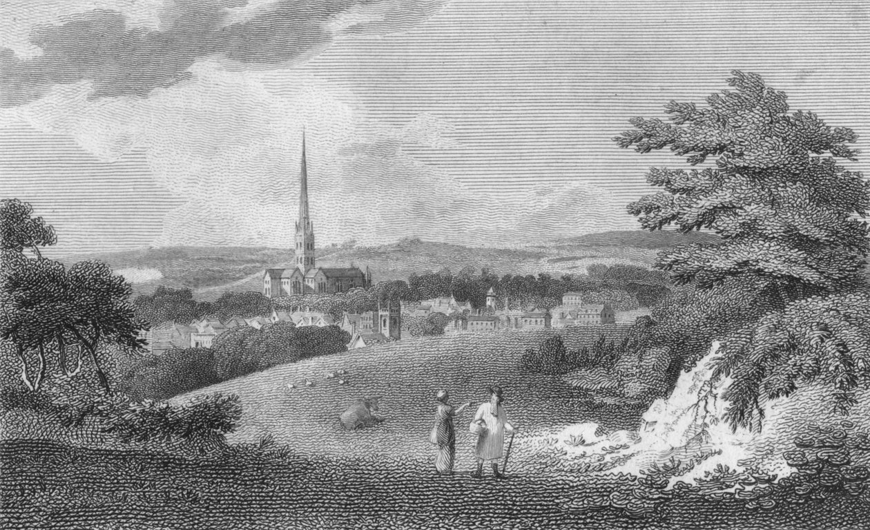 Salisbury, dalla London Road, 1805 da Samuel Rawle