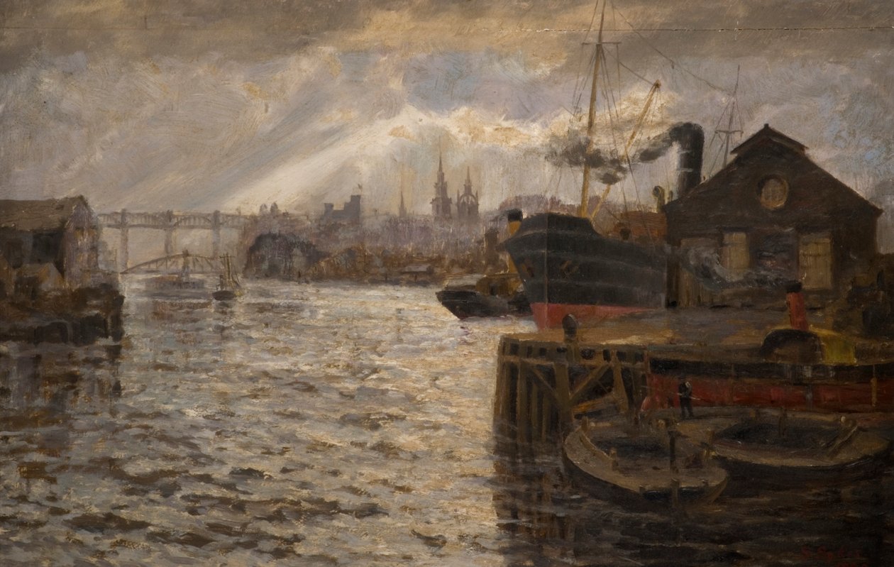 Il Tyne con il ponte ad alto livello, 1920 da Samuel Sykes