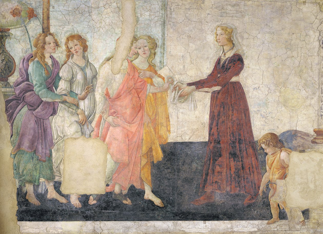 Venere e le Grazie offrono doni a una giovane ragazza, 1486 (dettaglio) da Sandro Botticelli