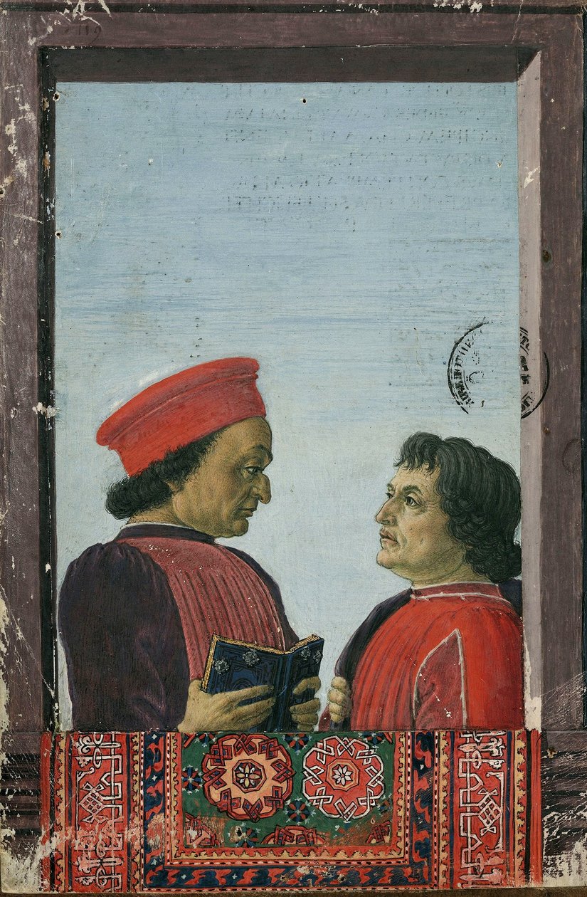Federico Montefeltro and Cristofo Landino 15th century da Sandro Botticelli