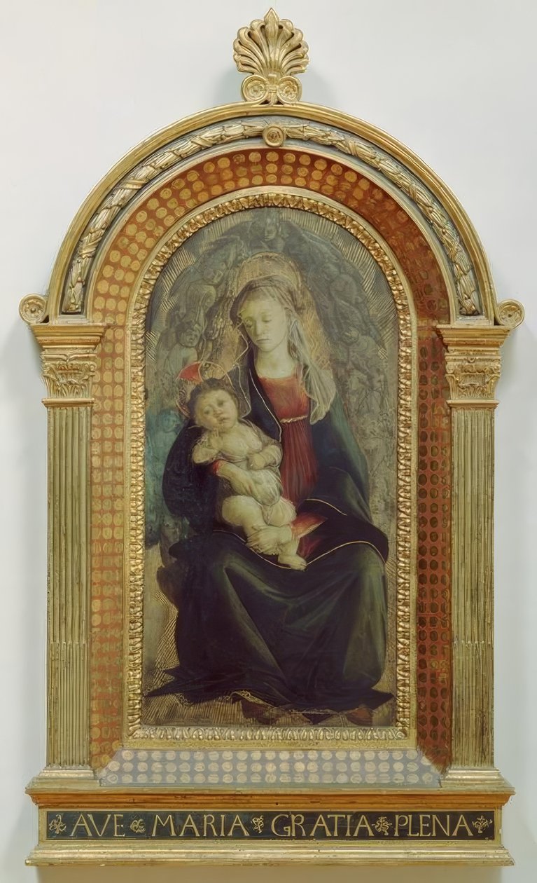 Maria con bambino in una gloria di angeli da Sandro Botticelli