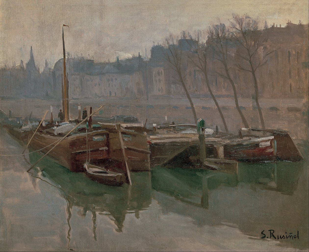 Barche sulla Senna da Santiago Rusiñol