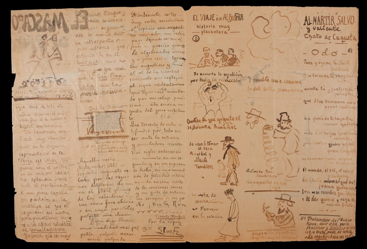 El mascaró de proa. Interno illustrato e scritto a mano da Santiago Rusiñol