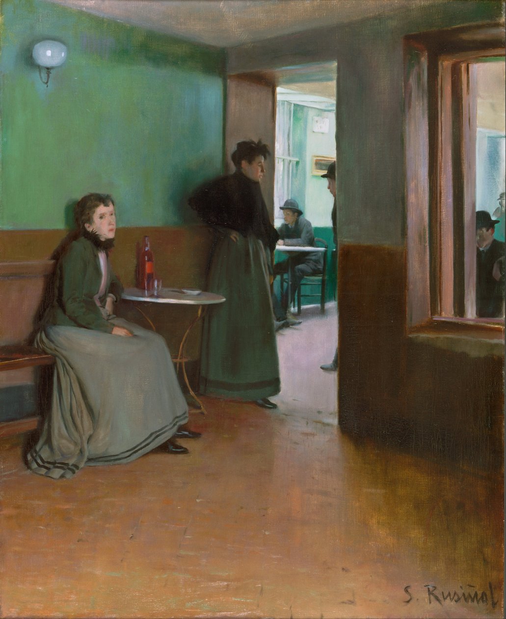 Interno di un caffè da Santiago Rusiñol