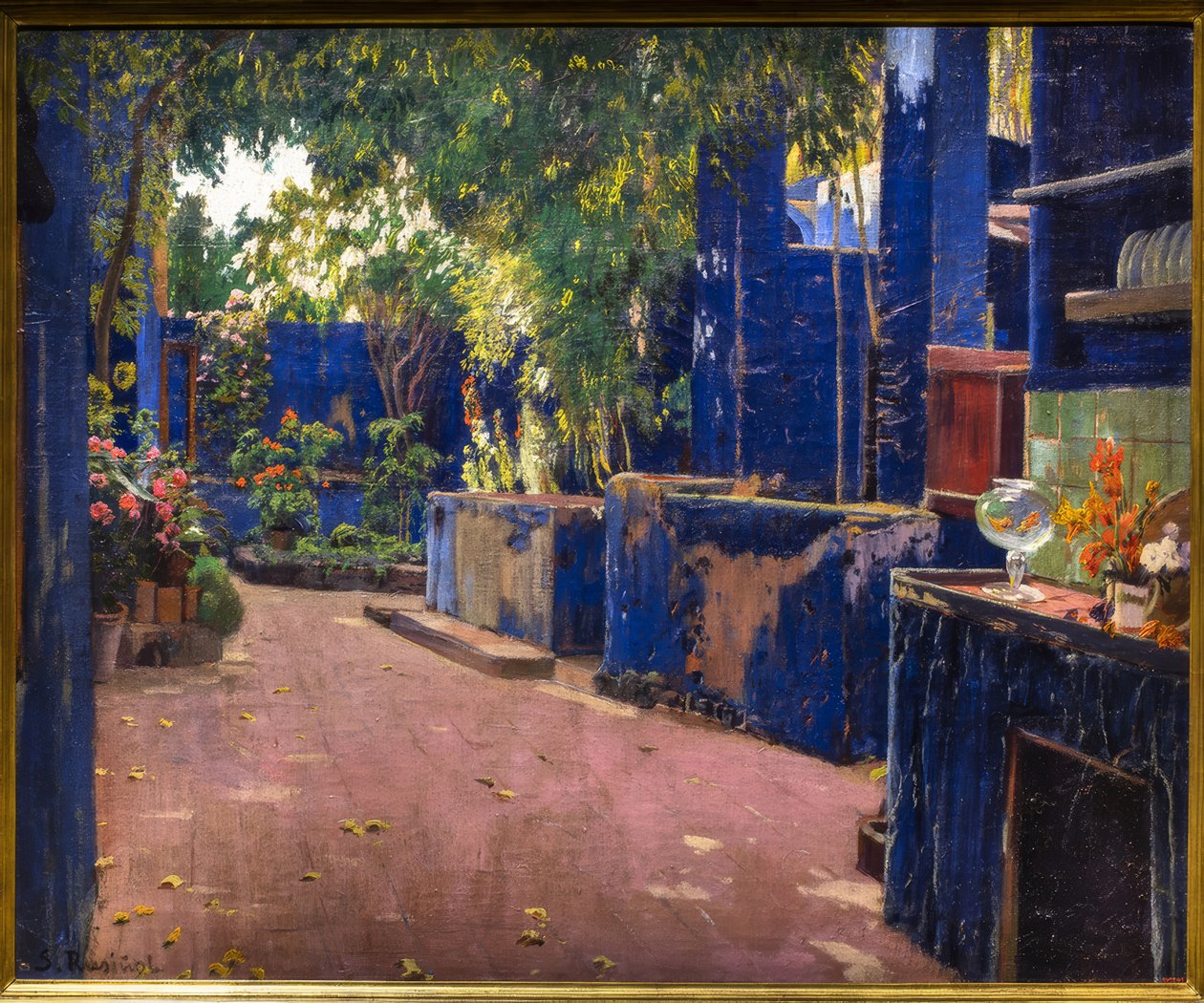 Il patio blu da Santiago Rusiñol