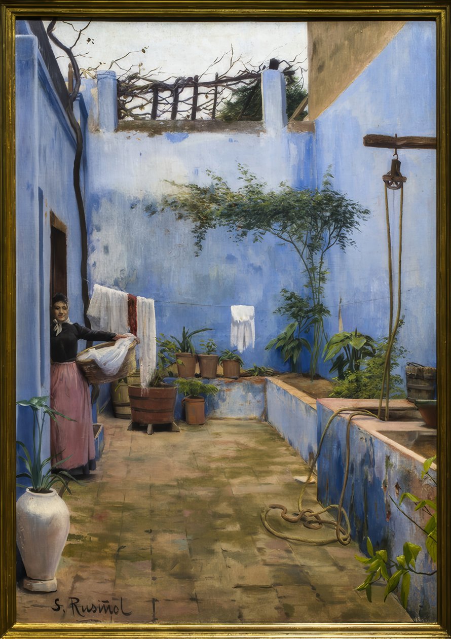Il patio blu da Santiago Rusiñol