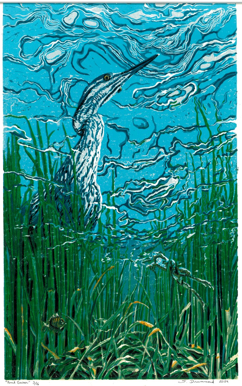 Guardaparco, 2024 (linoleografia) da Sarah Drummond