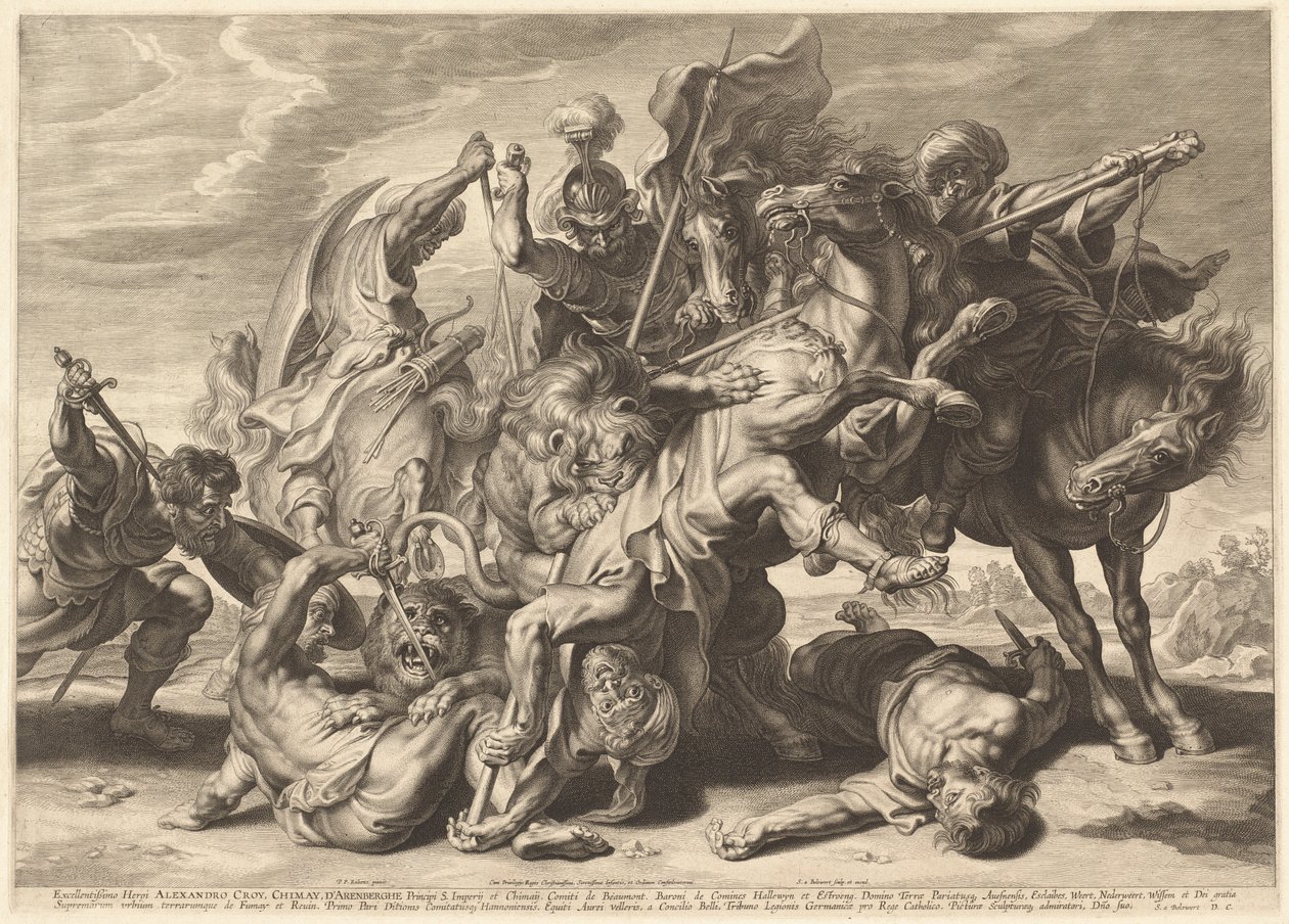 Caccia al leone da Schelte Adams Bolswert after Sir Peter Paul Rubens