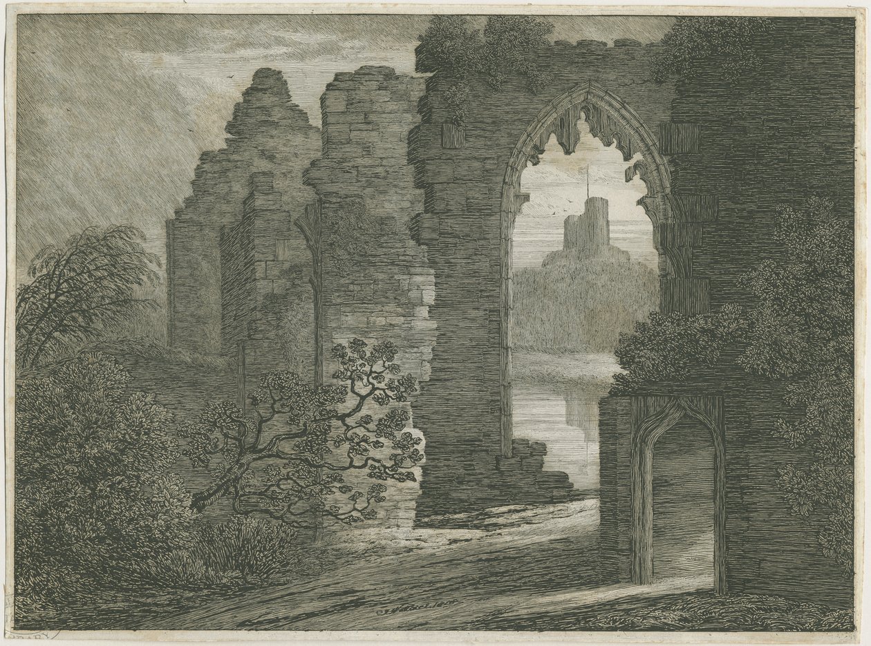 Castello di Dudley - Il Mastio (incisione) da School English