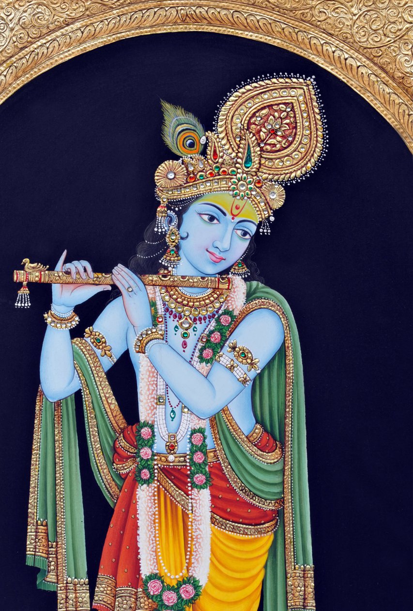 Miniatura di Dio Krishna da School Indian