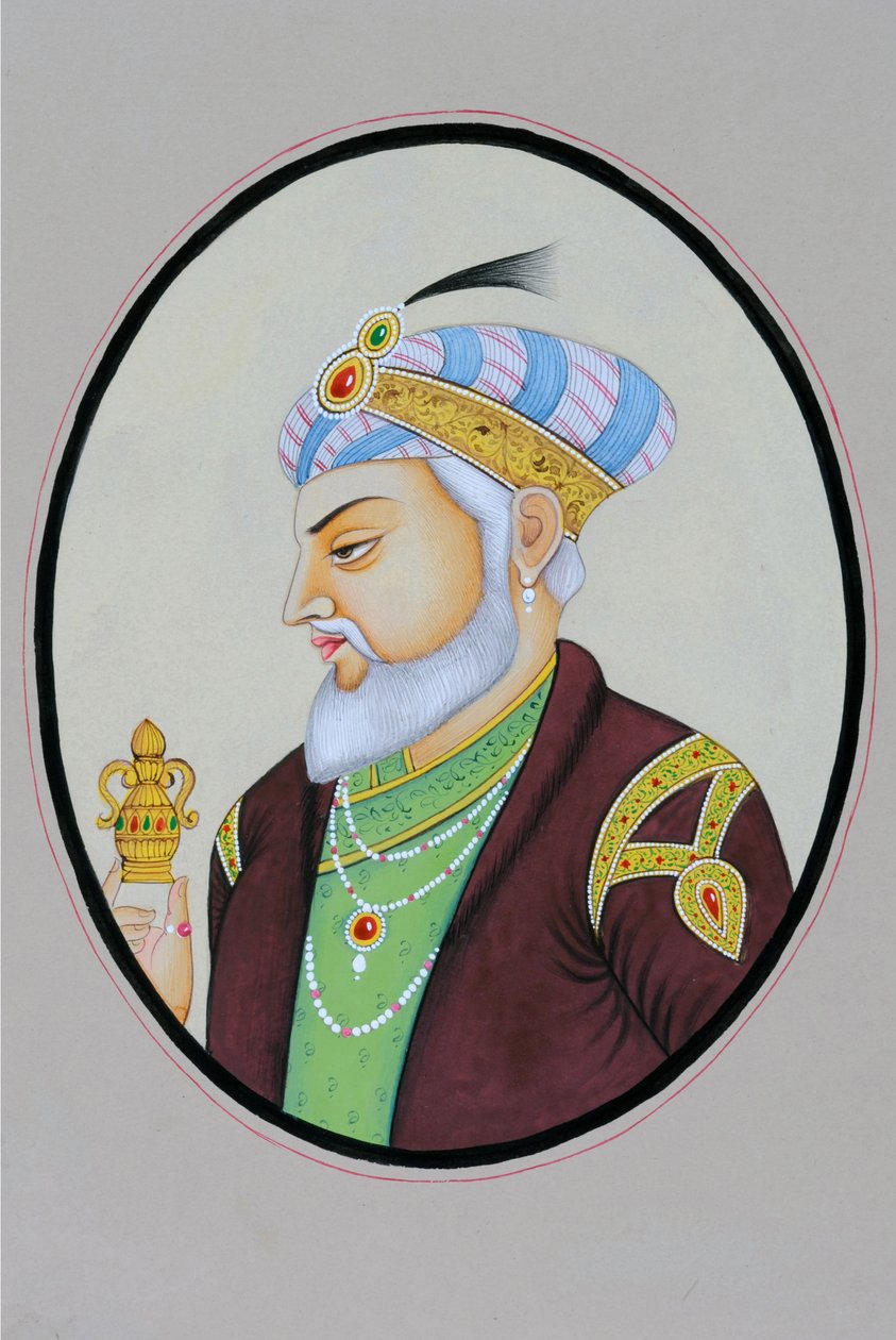 Miniatura del Mughal Imperatore Aurangzeb da School Indian